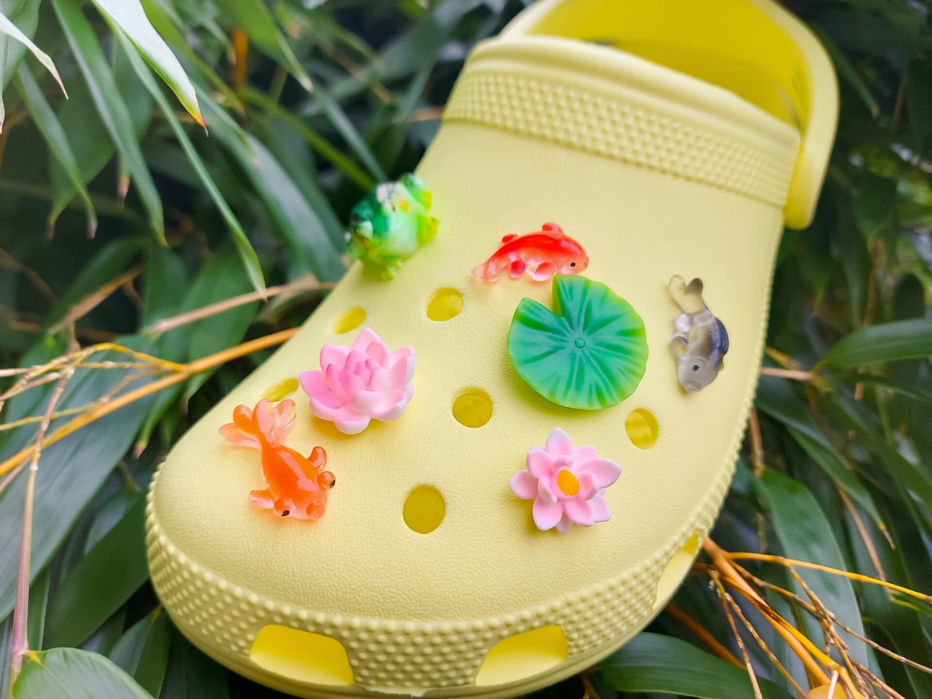 Lotus Flower Pond Croc Charms 7pc Set